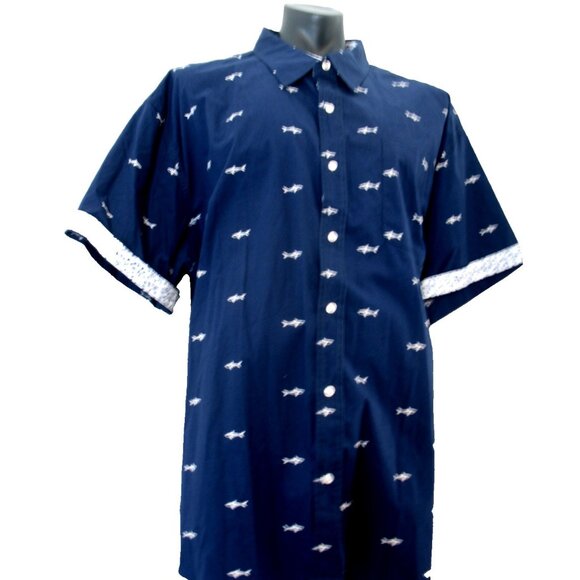 PaperDenim&Cloth Fishing Shirt Men's 4XL Blue Short SL Button Down - Picture 4 of 16